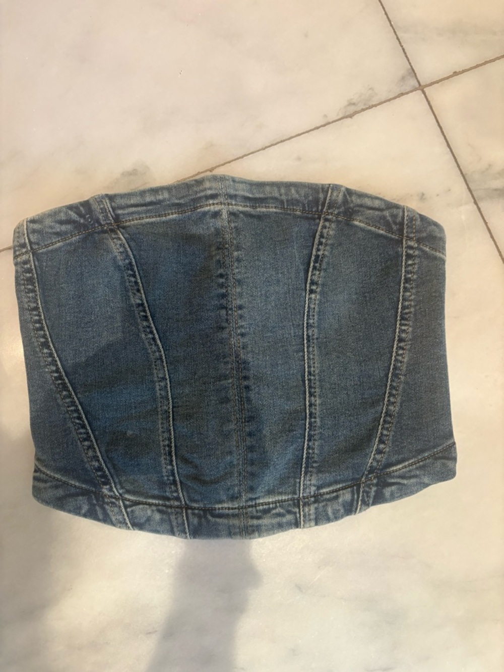 Garage crop top tube top denim